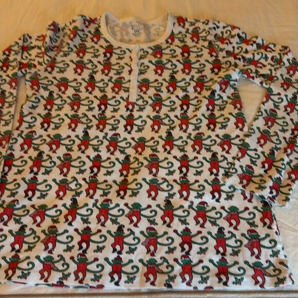 Roller Rabbit Women’s Christmas Merry Monkey Pajama Set. Size XXS. - Picture 1 of 7